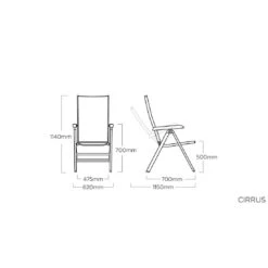 Kettler Cirrus Silver Line Klappsessel Aluminium/Outdoorgewebe Silber/Anthrazitgrau -Garten Leben kettler cirrus silver line gartenstuhl alu outdoorgewebe 1368997 6