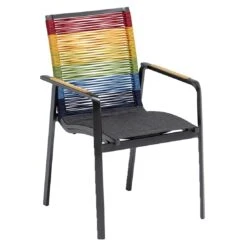 Kettler Diamond Stapelsessel Aluminium/Rope Anthrazit/Charcoal/Regenbogen