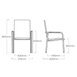 Kettler Diamond Stapelsessel Aluminium/Rope Anthrazit/Charcoal/Regenbogen -Garten Leben kettler diamond stapelsessel aluminium rope 1439001 7