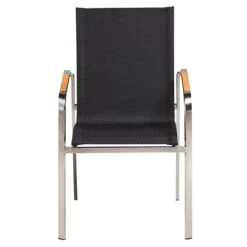 Kettler Diamond Stapelsessel Edelstahl/Outdoorgewebe Anthrazit/Teak -Garten Leben kettler diamond stapelsessel edelstahl teak 1356457 2