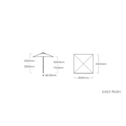 Kettler Easy Push Stockschirm 200x200cm Aluminium/Polyester Anthrazit/Hellgrau Meliert -Garten Leben kettler easy push stockschirm 200x200cm aluminium polyeste anthrazit hellgrau meliert 1306418 5