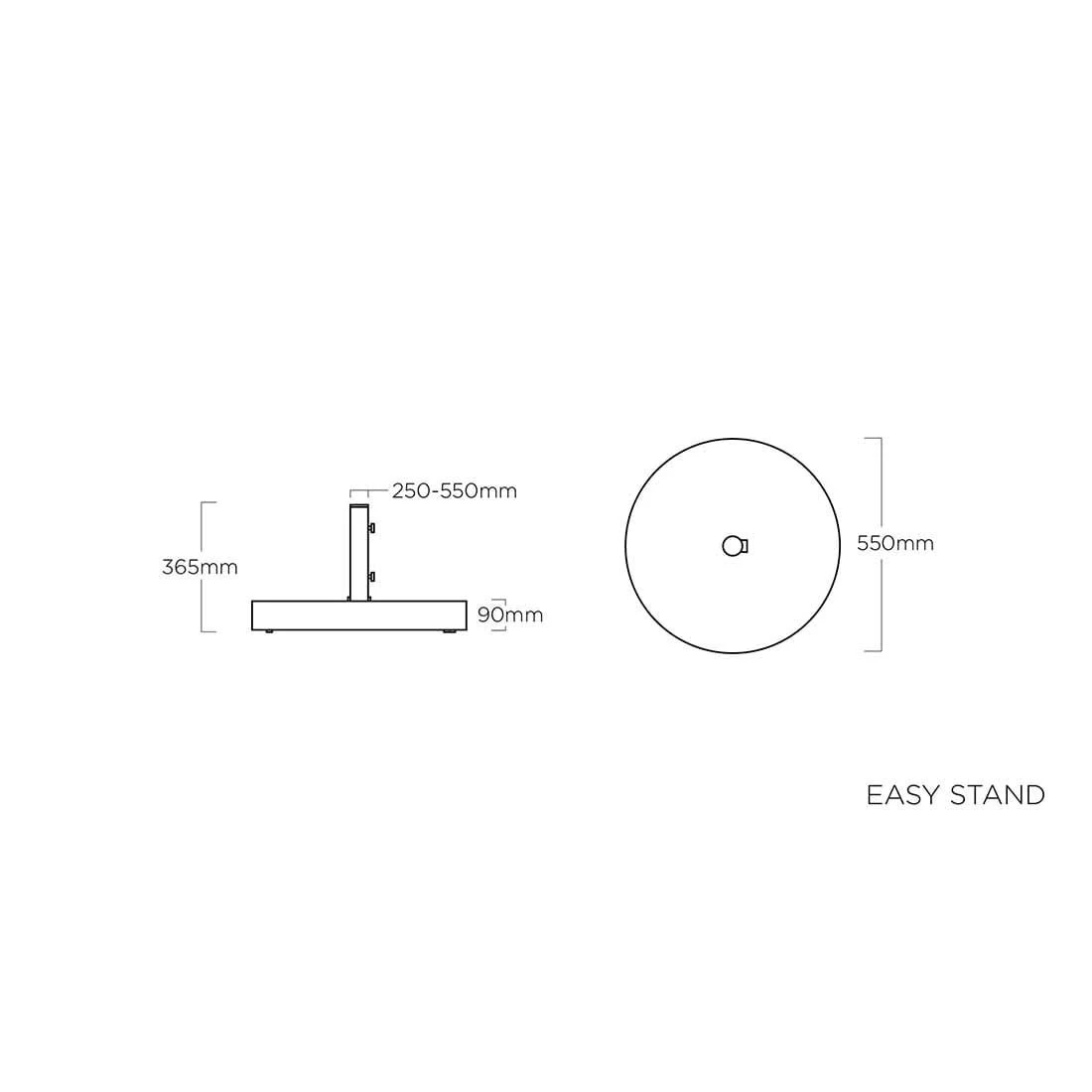 Kettler Easy Stand Schirmständer 55kg Granit Grau 4 Kettler Easy Stand Schirmständer 55kg Granit Grau – Bild 2