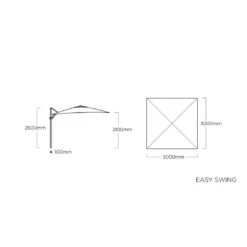 Kettler Easy Swing Ampelschirm 300x300cm Alu/Obravia Silber/Schwarz -Garten Leben kettler easy swing ampelschirm 300x300cm alu obravia silber schwarz 1306583 3