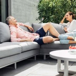 Kettler Ego Ecklounge 2-teilig Aluminium/Sunbrella Silber/Grau Meliert -Garten Leben kettler ego loungeecke 2tlg aluminium sunbrella silber flanelle 1005062 11