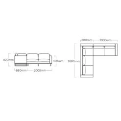 Kettler Ego Ecklounge 2-teilig Aluminium/Sunbrella Silber/Grau Meliert -Garten Leben kettler ego loungeecke 2tlg aluminium sunbrella silber flanelle 1005062 3