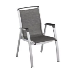 Kettler Forma II Stapelsessel Aluminium/Textilene Silber/Graphit -Garten Leben kettler hks forma ii stapelsessel aluminium textilen 1