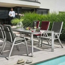 Kettler Forma II Stapelsessel Aluminium/Textilene Silber/Graphit -Garten Leben kettler hks forma ii stapelsessel aluminium textilen 2