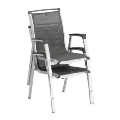 Kettler Forma II Stapelsessel Aluminium/Textilene Silber/Graphit -Garten Leben kettler hks forma ii stapelsessel aluminium textilen 4