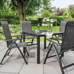 Kettler Legato Curve Klappsessel Aluminium/Textilene Anthrazit -Garten Leben kettler legato curve multipositionssessel aluminium textilen 2