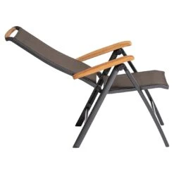 Kettler Memphis Klappsessel Aluminium/Textilene Mit Teak-Armlehnen Anthrazit/Bronze -Garten Leben kettler memphis klappsessel alu textilen anthrazit bronze 7