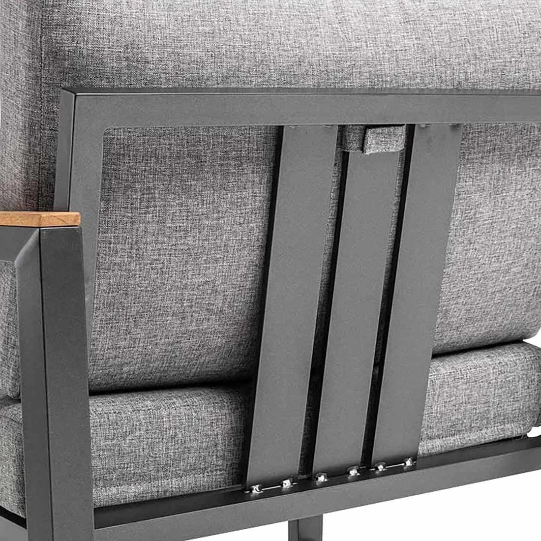 Kettler Ocean Skid Dininglounge 8-tlg. Aluminium/Olefin Anthrazit/Hellgrau Meliert 15 Kettler Ocean Skid Dininglounge 8-tlg. Aluminium/Olefin Anthrazit/Hellgrau Meliert – Bild 13