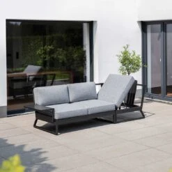 Kettler Ocean Skid Platform Gartensofa Mit Ablage Aluminium/Olefin Anthrazit -Garten Leben kettler ocean skid loungeecke 3 tlg mit tisch 61x24x27 vm 1393439 3