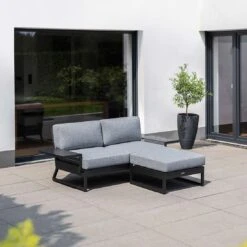 Kettler Ocean Skid Platform Gartensofa 4-tlg. Aluminium/Olefin Anthrazit -Garten Leben kettler ocean skid loungeset 4 tlg mit tisch 61x27x24cm 1393494 7