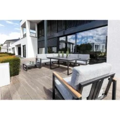 Kettler Ocean Skid Modular Beistelltisch Aluminium/Olefin Inkl. Kissen Anthrazit/Hellgrau Meliert -Garten Leben kettler ocean skid modular beistelltisch anthrazit hellgrau meliert 1271262 2