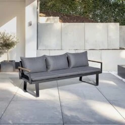 Kettler Rasmus Modular Gartensofa Aluminium/Teak Anthrazit/Teak