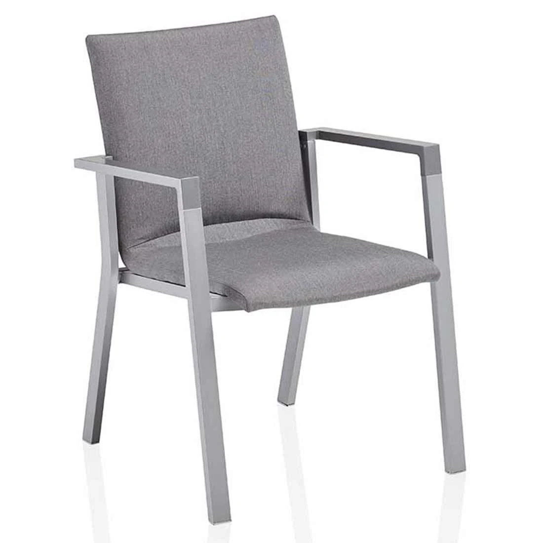 Kettler Rasmus Stapelsessel Aluminium/Sunbrella Silber/Flanelle 5 Kettler Rasmus Stapelsessel Aluminium/Sunbrella Silber/Flanelle – Bild 3