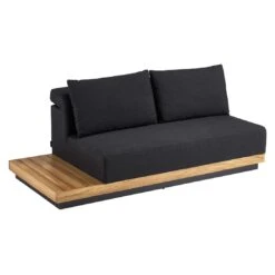 Kettler Royal Platform Loungebank Aluminium/Teak/Sunbrella Anthrazit/Sooty -Garten Leben kettler royal platform loungebank aluminium teak sunbrella 1438275 2