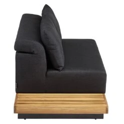 Kettler Royal Platform Loungebank Aluminium/Teak/Sunbrella Anthrazit/Sooty -Garten Leben kettler royal platform loungebank aluminium teak sunbrella 1438275 4