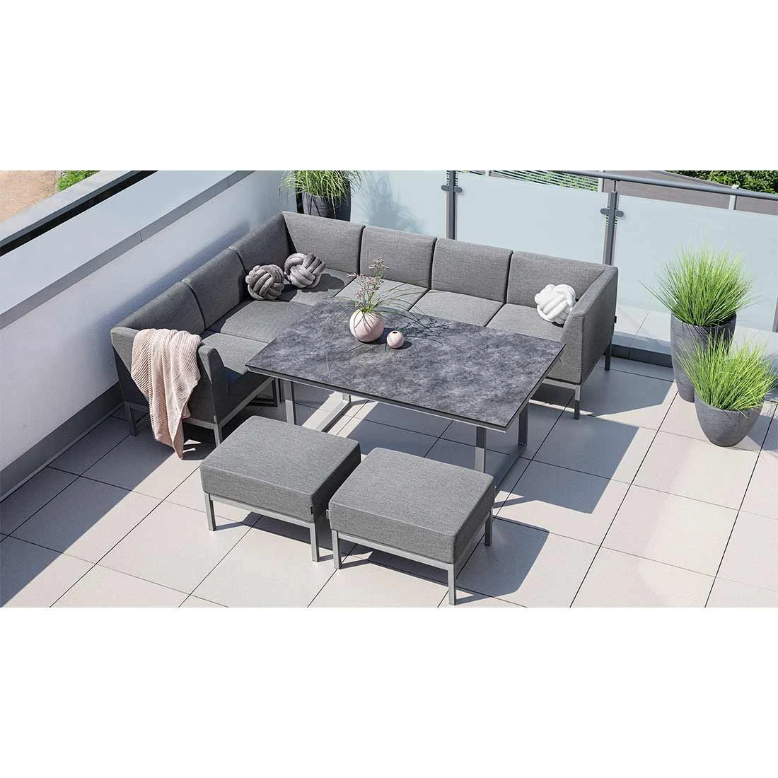 Kettler Skate Gartentisch-Gestell 160x95cm Aluminium Silber 6 Kettler Skate Gartentisch-Gestell 160x95cm Aluminium Silber – Bild 4