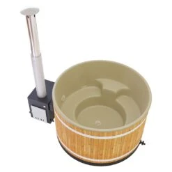 KIRAMI Comfort Steady M Badefass-Set Hot Tub Ø170cm Natur/Caramel Beige -Garten Leben kirami comfort steady m badefass set durchm170cm 1383011 2