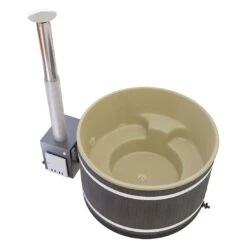 KIRAMI Comfort Steady M Badefass-Set Hot Tub Ø170cm Night Black/Caramel Beige -Garten Leben kirami comfort steady m badefass set durchm170cm 1383033 2
