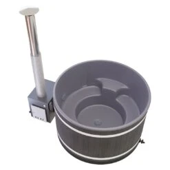 KIRAMI Comfort Steady M Badefass-Set Hot Tub Ø170cm Night Black/Casual Grey -Garten Leben kirami comfort steady m badefass set durchm170cm 1383055 2