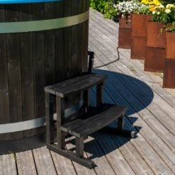 KIRAMI Original Breezy M Badefass-Set Hot Tub Ø170cm Coal Black/Light Grey -Garten Leben kirami original breezy m badefass set durchm170cm 1381548 8