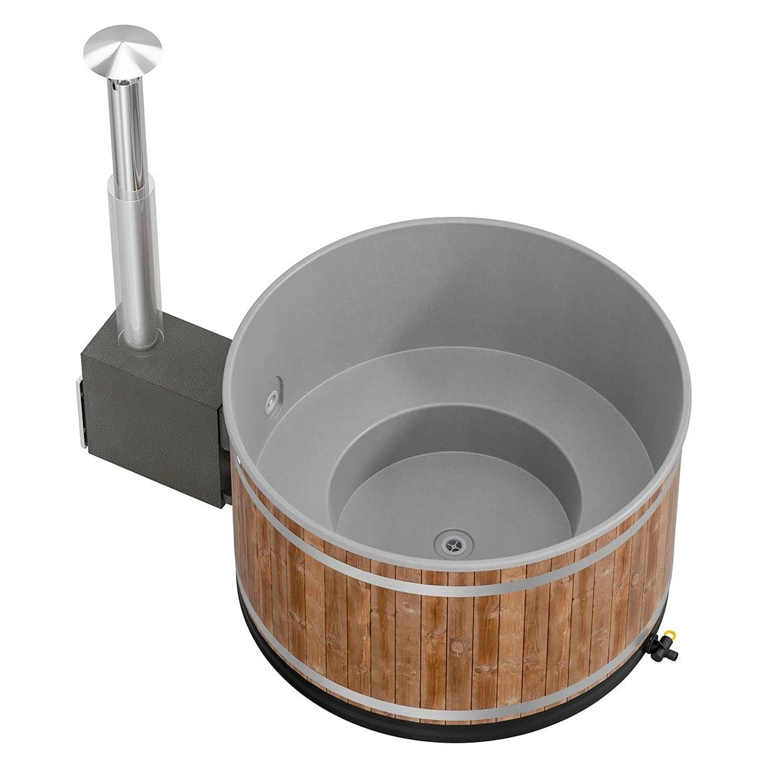KIRAMI Original Breezy M Badefass-Set Hot Tub Ø170cm Dark Walnut/Light Grey 8 KIRAMI Original Breezy M Badefass-Set Hot Tub Ø170cm Dark Walnut/Light Grey – Bild 6