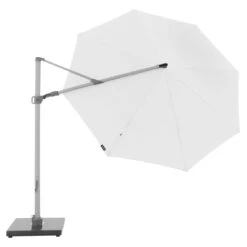 Knirps Pendelschirm Premium Ø340cm Rund Weiß -Garten Leben knirps pendelschirm o340cm axial schwenkbar weiss 1190621 3