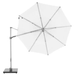 Knirps Pendelschirm Premium Ø340cm Rund Weiß -Garten Leben knirps pendelschirm o340cm axial schwenkbar weiss 1190621 4
