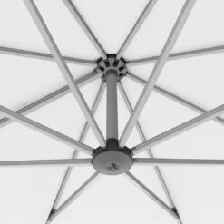 Knirps Pendelschirm Premium Ø340cm Rund Weiß -Garten Leben knirps pendelschirm o340cm axial schwenkbar weiss 1190621 5