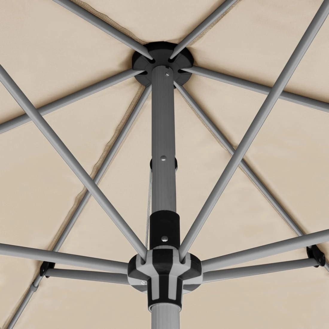 Knirps Silver Mittelstockschirm 230x150cm Mit Kurbel Natur 8 Knirps Silver Mittelstockschirm 230x150cm Mit Kurbel Natur – Bild 6