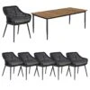 OUTLIV. Hudson Gartenmöbelset 7-tlg. Tisch 220x100cm Charcoal/Anthrazit -Garten Leben kubo gartenmoebelset 7 tlg mit gartentisch 220x100cm 1392097 1