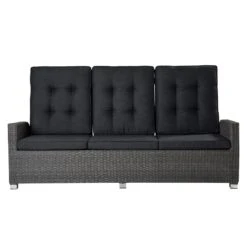 LC Garden Barcelona Gartensofa Komfort Geflecht Grau Mix/Schwarz -Garten Leben l c wholesaler barcelona 3 sitzersofa dining geflecht grey mix anthrazit 1094085 4