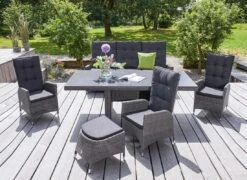 LC Garden Barcelona Fußauflage Aluminium/Geflecht Grau Mix/Schwarz -Garten Leben l c wholesaler barcelona hocker geflecht grey mix 997010 6
