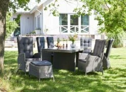 LC Garden Barcelona Fußauflage Aluminium/Geflecht Grau Mix/Schwarz -Garten Leben l c wholesaler barcelona hocker geflecht grey mix 997010 7