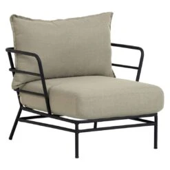 La Forma Mareluz Loungesessel Stahl/Polyester Schwarz/Beige -Garten Leben la forma mareluz loungesessel stahl polyester schwarz beige 1322258 2