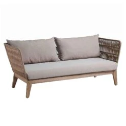 La Forma Belleny Gartensofa Eukalyptus/Rope Inklusive Kissen Beige -Garten Leben laforma bellano 3 sitzer sofa 176x70x80cm eukalyptus rope beige 1074571 2