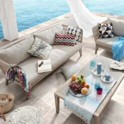 La Forma Belleny Gartensofa Eukalyptus/Rope Inklusive Kissen Beige -Garten Leben laforma bellano 3 sitzer sofa 176x70x80cm eukalyptus rope beige 1074571 5