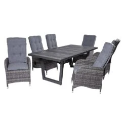 LC Garden Bailado Gartensessel Geflecht/Polyester Omega Grau/Grau -Garten Leben lc garden bailado verstellsessel geflecht polster omega grau grau 1248239 6