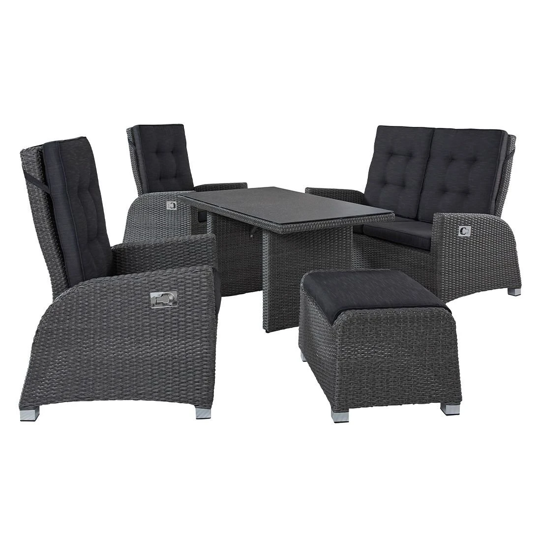 LC Garden Barcelona Gartensofa Aluminium/Geflecht Silber/Grau Mix 9 LC Garden Barcelona Gartensofa Aluminium/Geflecht Silber/Grau Mix – Bild 7