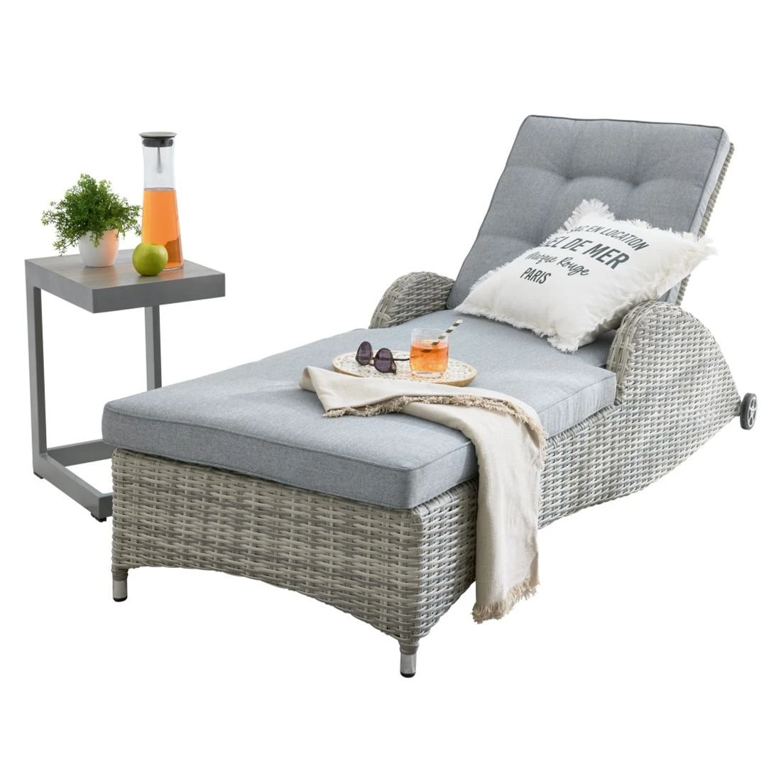 LC Garden Bondino Beistelltisch 32x40cm Aluminium/Keramik Silber/Easy Grey 6 LC Garden Bondino Beistelltisch 32x40cm Aluminium/Keramik Silber/Easy Grey – Bild 4