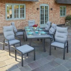 LC Garden Bondino II Gartenhocker Aluminium/Polster Anthrazit/Grau -Garten Leben lc garden bondino ii hocker aluminium polster anthrazit grau 1248140 6