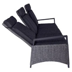 LC Garden Keramo Gartensofa Inkl. Kissen Aluminium/Geflecht Anthrazit/Grau Mix -Garten Leben lc garden keramo 3 sitzersofa inkl kissen aluminium geflecht 1345578 3