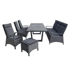 LC Garden Keramo Gartensofa Inkl. Kissen Aluminium/Geflecht Anthrazit/Grau Mix -Garten Leben lc garden keramo 3 sitzersofa inkl kissen aluminium geflecht 1345578 6