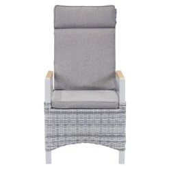 LC Garden Keramo Dining Verstellsessel Aluminium/Geflecht Off White/Cold White -Garten Leben lc garden keramo loungesessel aluminium geflecht teak armlehnen 1434337 2