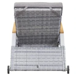 LC Garden Keramo Gartenliege Aluminium/Geflecht Off White/Weiß-Mix -Garten Leben lc garden keramo rollliege aluminium geflecht 1434381 4