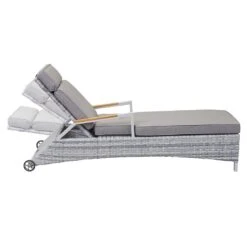 LC Garden Keramo Gartenliege Aluminium/Geflecht Off White/Weiß-Mix -Garten Leben lc garden keramo rollliege aluminium geflecht 1434381 5