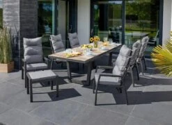 LC Garden Komido Ausziehtisch 200/260x100cm Aluminium/Keramik Anthrazit/Braun -Garten Leben lc garden komido ausziehtisch 200 260x100cm alu keramik anthrazit holzoptik grau 1217934 2