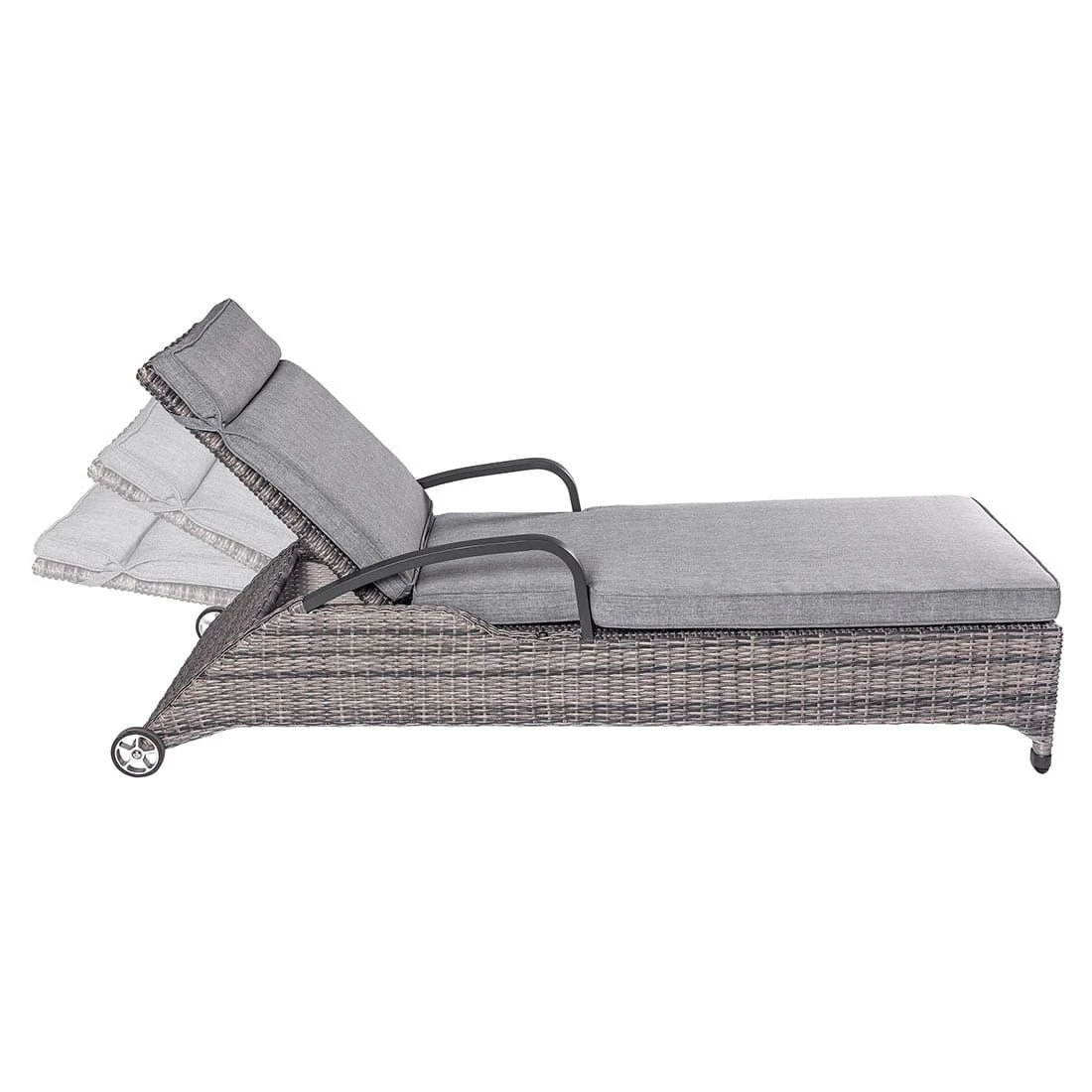 LC Garden Komido Gartenliege Aluminium/Geflecht Anthrazit/Omega Grau 5 LC Garden Komido Gartenliege Aluminium/Geflecht Anthrazit/Omega Grau – Bild 3